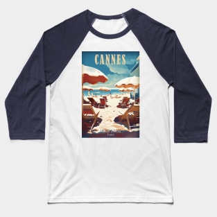 Cannes, France, Vintage Travel Poster Baseball T-Shirt